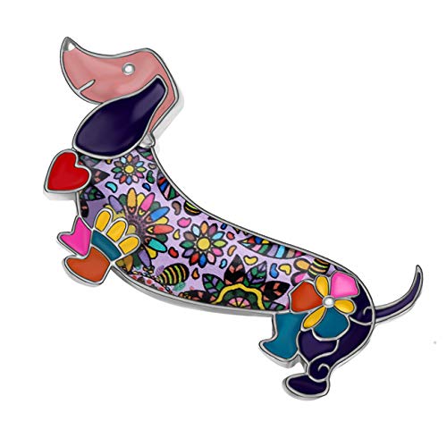 Image of Bonsny Enamel Alloy Sweet Dachshund Dog Brooches Pin Jewelry For Women Girls Novelty Gift Charms