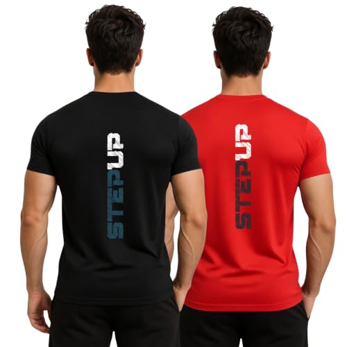 Image of 3Colors Men's Active Polyester T-Shirt | Quick Dry Gym Workout Tee | Stretch Sports Round Neck Running T-Shirt-STEPUP LINE