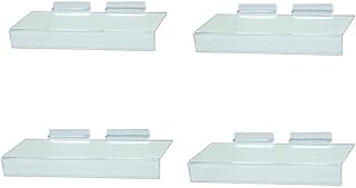 DBM IMPORTS Slatwall Clear Acrylic Shoe Shelf 4' x 10' Sign Holding Slot - 4 Pc