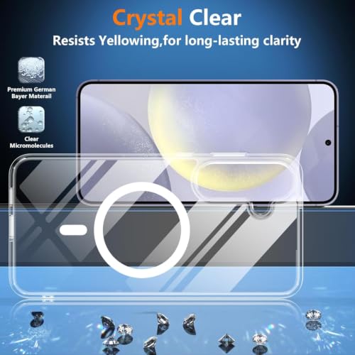 Image of DIZORO Crystal Clear Magnetic Compatible with Samsung A55 Back Cover case with Anti-Yellow ( Compatible with Magsafe ) Anti-Scratch | Shockproof Transparent Cover