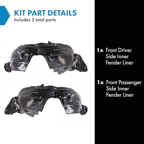 Image of TRQ Front Inner Fender Liner Set Compatible with 2013-2016 Mazda CX-5 MA1248142 MA1249142