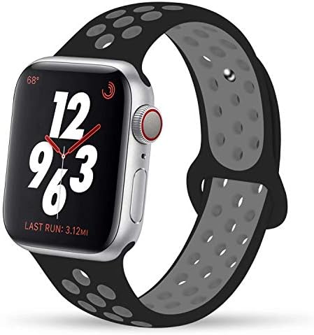 YC YANCH Compatible for Apple Watch Band 38mm 40mm 42mm 44mm, Soft Silicone Sport Band Replacement Wrist Strap Compatible for iWatch Apple Watch Series 5/4/3/2/1,Nike+,Sport,Edition, S/M M/L Size