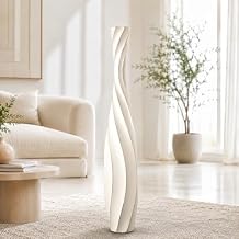 Leewadee Decorative Tall Floor Vase for Living Room Decor, 34, White, Resin
