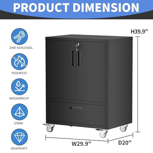 Image of Metal Storage Cabinet for Garage, Tool Cabinet, Utility Cabinet