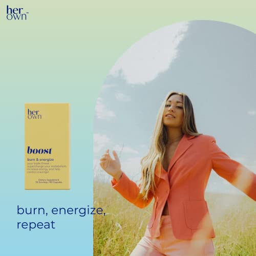 Her Own Boost, Helps Boost Energy, Supports Metabolism, Proprietary Thermogenic Blend, Green Tea Leaf Extract, Gluten And Soy Free, Vegan, 60 Capsules, 30 Servings, Small, Multi #TOP5