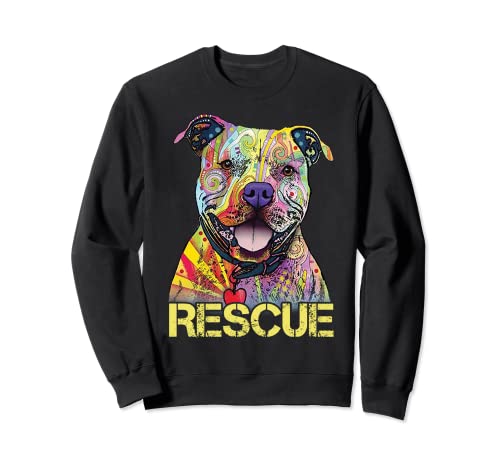 Rescue Dog Colorfull Pitbull Dog Adopt Don't Shop t-shirt Felpa