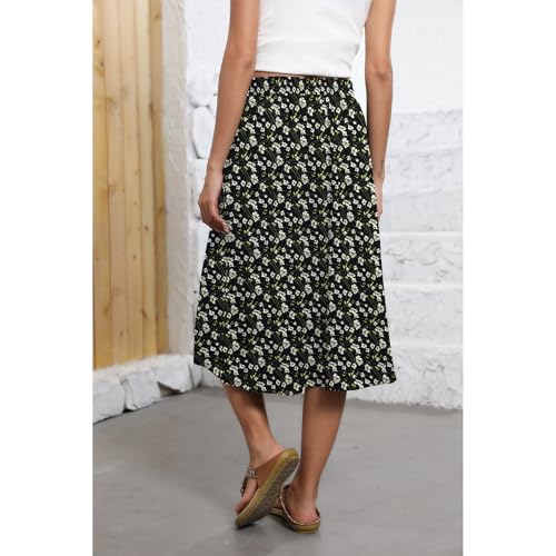 Image of Witsmile Flowy Skirt Elastic High Waist A-Line Skirt with Pockets Bohemia Cover-up for Women 2026 Trendy(S-2XL)