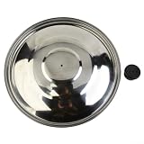 Edelstahl-Pfannendeckel für Bratpfannen, Woks, Kochtöpfe, Aufläufe, 32 cm bis 40 cm, spülmaschinenfest, Topfabdeckung mit schwarzem Kunststoffknauf, hitzebeständig, Küchen-Kochgeschirr-Zubehör für