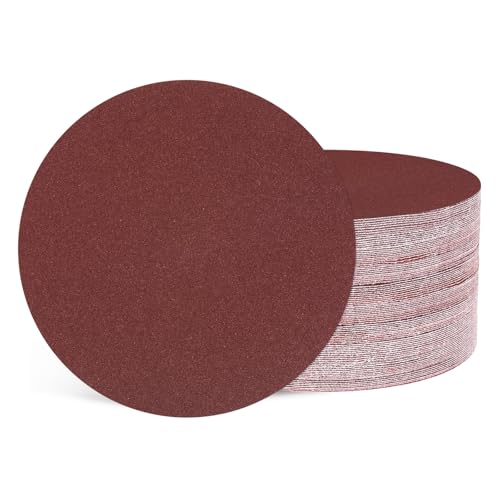 Kozelo 50Pcs Sanding Discs 8-7/8Inch 40Grit Hook and Loop Sandpapers Red
