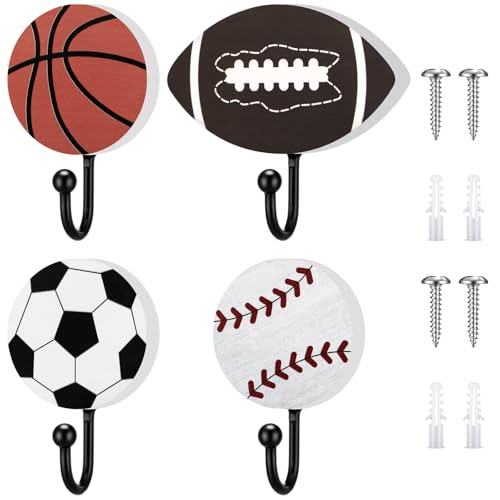 Crochets pour manteau de baseball porte-serviettes rangement mural x4 - 2