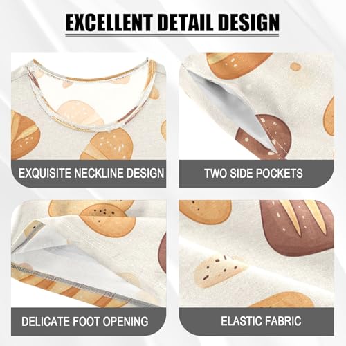 senya Various Types Of Bread Summer Pajamas Set Short Cotton Sleepwear 2 Piece4