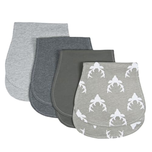 Image of Arnzion Baby Burp Cloths Baby Burp Set Curved Absorbent and Soft Valuable 4 Pack Double Layers (Grey Hue Deer)