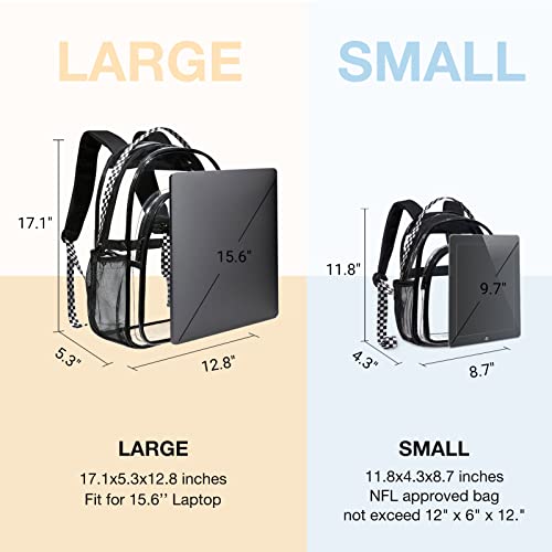LIGHT FLIGHT Clear Backpack Heavy Duty Transparent Backpack Set See Through Bookbags Durable Backpacks for College, Security2