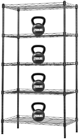5-Tier Wire Shelf Storage Shelves Unit NSF Heavy Duty Shelf Wire ...