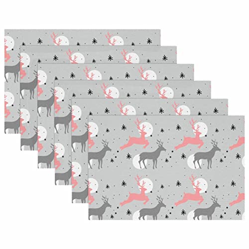 Sets de table de Noël cerf design élégant et antidérapant pour table raffinée