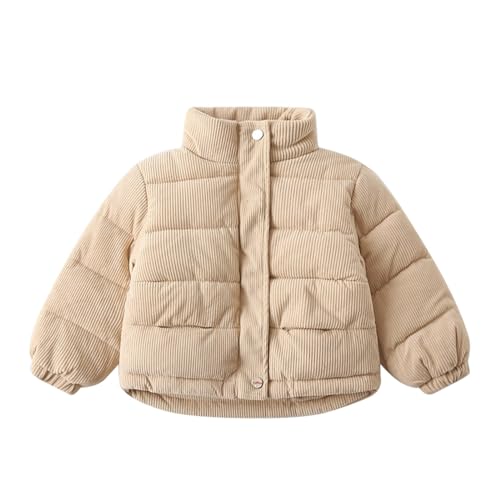 Toddler Kids Corduroy Down Coat Boys Girls Winter Warm Lightweight Quilted Jacket Cute Birthday Trendy Long Sleeve Clothes