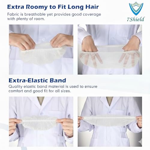 Image of Disposable Bouffant Caps for Women & Men | Non Woven Hair Net Cap | Elastic Head Cover for Hospital, Kitchen, Food Industry, Spa & Salon Use (White, PAck Of 500)