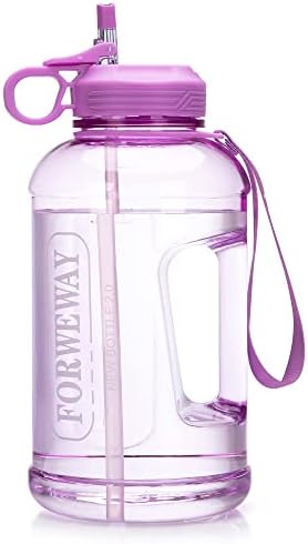 FORWEWAY 1.5 Litre Water Bottle with Straw BPA-Free Leak Proof Reusable Durable Half Gallon Gym Jug with Handle Portable for Sports Cycling Running Work