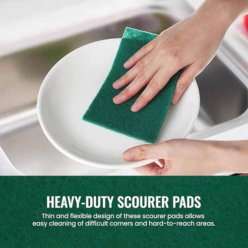 We Can Source It Ltd - Heavy-Duty 11cm x 14cm Kitchen Sponge Scourer Pads – Non-Scratch Multi-Purpose Cleaning Pads for Dishes, Pots and Pans – Ideal for Home, Commercial & Mobile Kitchens, 40 Pack