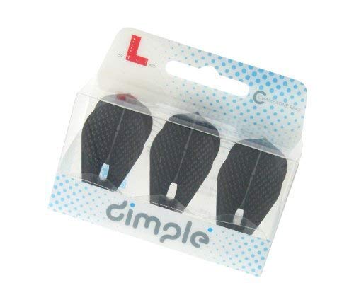 Lstyle Dart Flights: L9D Pro Fantail Shape - Dimple Texture - For Soft Tip And Steel Tip Darts - Black #TOP14