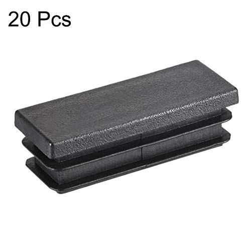 Tapa rectangular de polipropileno para patas de muebles negros uxcell, protector de suelo 4