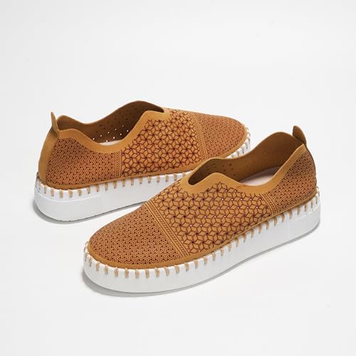 Image of Project Cloud Platform Sneakers for Women - Leather Insole Loafers for Women with Memory Foam - Casual Slip On Womens Loafers with Flexible Outsole (Aster)