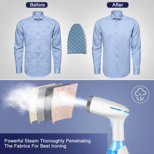 Steamer For Clothes 15S Heat Up Handheld Garment Steamer With Ironing Glove, Fabric & Lint Brush, Portable Travel Clothes Steamer With 3 Steam Modes, Fabric Wrinkle Remover With Detachable Water Tank #TOP3