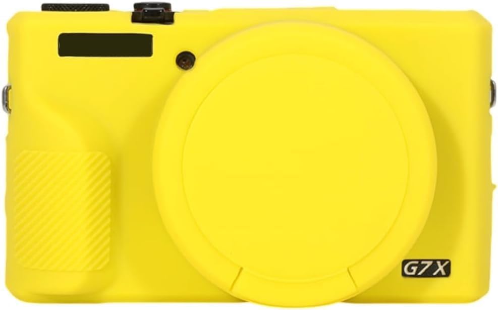 Case for Canon Powershot G7 X Mark III Digital Camera, Soft Silicone Protective Cover with Removable Lens Cover for Canon Powershot G7X Mark III DSLR Camera (Yellow)