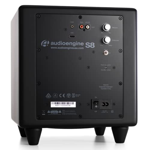 Audioengine S8 Powered Subwoofer Speaker - 250W 8-Inch Home Subwoofer With Built-In Amplifier And Dual Audio Inputs For Home Speaker System (Black) #TOP5