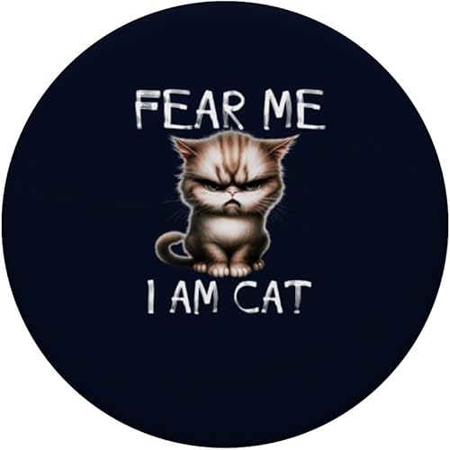 Miniatura 3 de Temer Me I Am Cat Funny Angry Cat Dueño y amante PopSockets PopGrip intercambiables
