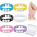 6 Pack Motion Sickness Bands Adjustable Acupressure Wristbands Nausea Wristband Waterproof Motion...