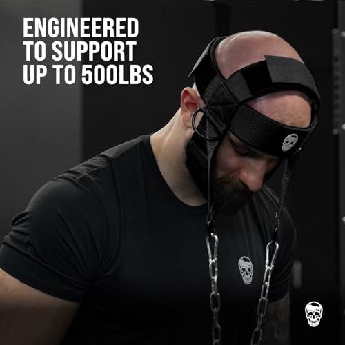 Image of Gymreapers Neck Harness Increase Neck Strength and Reduce Neck Pain - Neck Trainer with 29 inch Heavy Duty Steel Chain Adjustable Neoprene Strap Neck Training Harness for Gym & Home Use