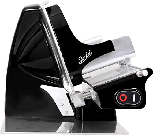 Berkel Home Line 200 Food Slicer/Black/8\" Blade/Electric, Luxury, Premium, Food Slicer/Slices Prosciutto, Meat, Cold Cuts, Fish, Ham, Cheese, Bread, Fruit and Veggies/Adjustable Thickness Dial/Kitchen