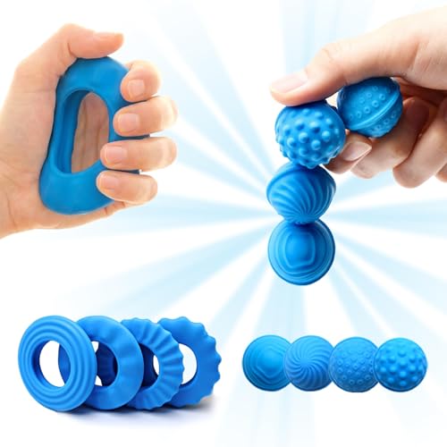 Sizobi Magnetic Fidget Balls Silicone Fidget Toys for Adults & Teens,4PCS Stress Relief Sensory Toys for Autism ADHD Anxiety,Quiet UFO Office Desk Stress Toys,Stocking Stuffers for Women Men Teen Gift