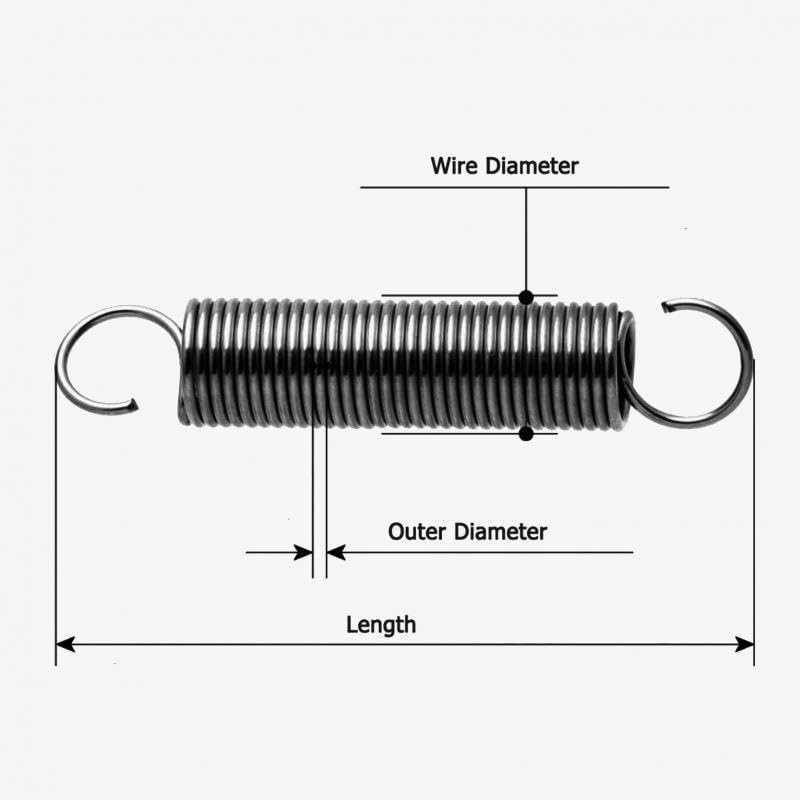Resortes De Expansión Abiertos De Acero Inoxidable - Diámetro 10mm, Longitud 180mm