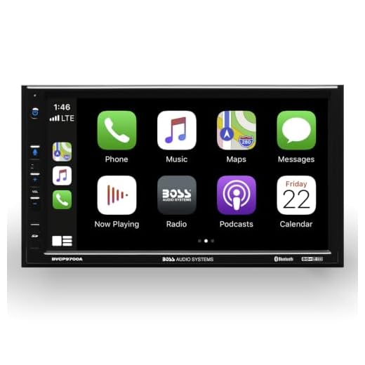 BOSS Audio Systems BVCP9700A Car Audio Stereo System - Apple CarPlay, Android Auto, 7 Inch Double Din, Touchscreen, Bluetooth Audio and Calling Head Unit, Radio Receiver, No CD Player, for Amplifier
