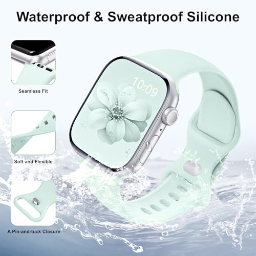 6 Pack Sport Band Compatible with Apple Watch Bands for Women Men, 38mm 40mm 41mm 42mm 44mm 45mm 46mm 49mm, Silicone Strap iWatch Band for Series 11 10 9 Ultra 8 7 6 5 4 SE 3 2 1 by Toutouzhang - Used condition - Image 3