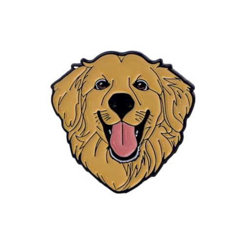 Golden Retriever Head Enamel Pin, Adorable Dog Metal...