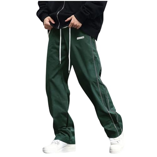 Mens Casual Pants Vintage Drawstring Waist Pocket Design Elastic Fit Comfortable Relaxed Long Trousers