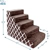 Best Pet Supplies Dog Stairs & Steps - Foam Steps for Small Dogs & Cats, Non-Slip Indoor Balanced Pet Step Support, Dog Ramp, No Assembly, Brown Lattice Print, 5-Step (22.5-inch Height)