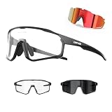 KAPVOE Occhiali Da Ciclismo Polarizzati Fotocromatici Intercambiabili UV400 Protezione Donna Uomo Trasparenti Sportivi MTB Bicicletta Bici Corsa Ciclista Occhiale