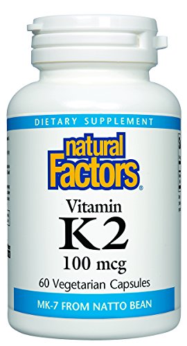 Natural Factors, Vitamin K2 100 Mcg, Supports Bone And Vascular Health, 60 Capsules (60 Servings) #TOP5