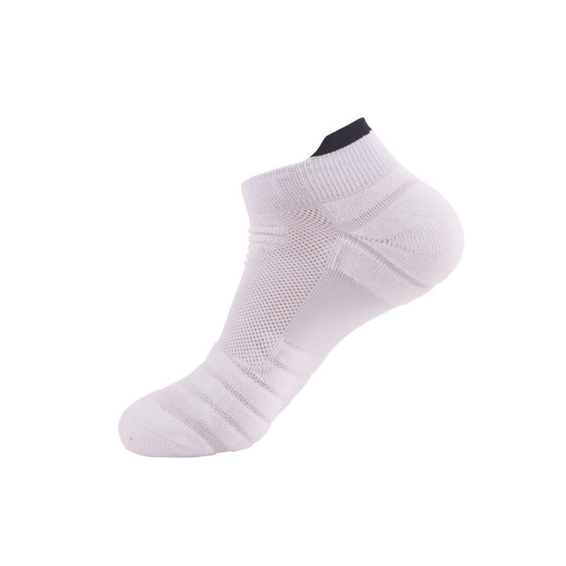 4 pairs of men's and women's low-top cotton athletic socks, bare-bones athletic running socks, cushioning and shock-absorbing.
