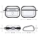 ESR Protective Carrying Case for AirPods Pro Case 2019, Translucent PC Cover with Hybrid TPU Frame and Keychain [Won't Affect Wireless Charging],[Fingerprint Resistant Matte Surface], Black Frame