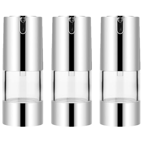 Vaguelly Dispensador De Loción Sin Aire De Botellas De Contenedores Pequeños De Viaje Para Líquidos Tarros De Recargables Para Cosméticos y Productos De Cuidado