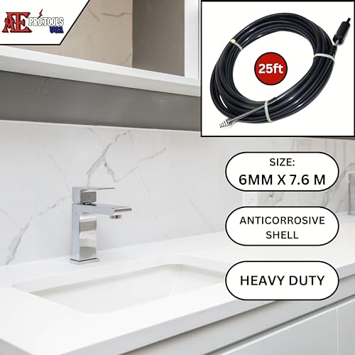 ATE Pro. Tools - Heavy Duty 25ft Drain Snake Cleaner, Drill Powered Plumbing Tool, Sink Toilet Snake, Drain Pipe Snake Tool - Thumbnail 3