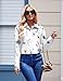 Zeagoo Womens Blouses Long Sleeve Button Down Shirts White Floral Clothes Casual Work Tops Business Office Outfit