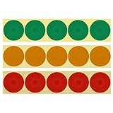 MEASUREMAN Pressure Gauge Label Stickers 15 PCS, Red Green Yellow, Adhesive Reflective Safety Decals, Industrial Pressure Gauge Range Identification