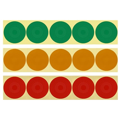 MEASUREMAN Pressure Gauge Label Stickers 15 PCS, Red Green Yellow, Adhesive Reflective Safety Decals, Industrial Pressure Gauge Range Identification