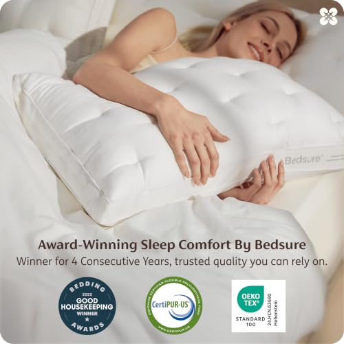 Bedsure PureWoven Adjustable Pillow Queen for Back Stomach Side Sleepers - image 5